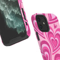 Tough Dual-layer iPhone Case - Latte Heart Pink