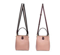 Leather Bucket Bag with 2 Crossbody Straps