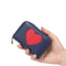 Mini Leather Card Holder with Heart