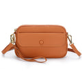 Textured Leather Crossbody Bag with Outside Pocket