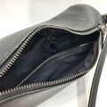 Black Leather Crossbody Bag- Cylinder