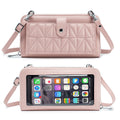 Leather Touch Screen Crossbody Phone Bag with Quilted Pocket