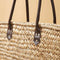 Handmade Straw Shoulder Bag with Faux Leather Strap