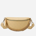 Faux Leather Crossbody Bag with Chain Decor