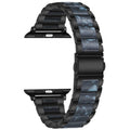 Metal & Resin Chain Apple Watch Band - Black Rim