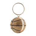 Round Gold Clutch Bag with Wristlet