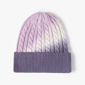 Cable Knit Gradient Roll Up Beanie