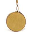 Leather Round Coin Purse with Wristlet