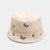 Shearling Bucket Hat with Embroidered Butterfly