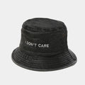 Statement Denim Bucket Hat - I Don't Care