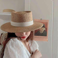 Straw Boater Hat with Ribbon