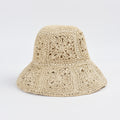 Floppy Straw Hat with Granny Squares