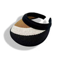 Straw Visor with with Printed Stripes