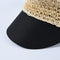 Straw Newsboy Hat with Black Brim