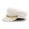 Tweed Newsboy Hat with Gold Chain