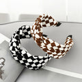 Checkered Headband with Crossed Bow, 2 pack