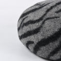 Zebra Print Wool Beret