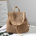 Straw Backpack with Fringe