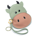 Leather Wristlet Coin Purse - Cow