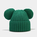 HIMODA cute knit beanie hat with ears- green