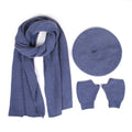 HIMODA french beret scarf gloves set- 3 pcs- blue