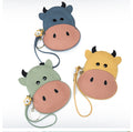 Leather Wristlet Coin Purse - Cow