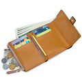 Small Leather Wallet with Color-block Decor