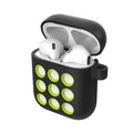 Silicone Airpods Case with Hollow Dots, Dark with Green