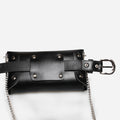 Black Belt Bag with Crossbody Chain Strap