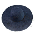 Wide Brim Straw Hat with Embroidered Quote