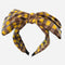 Yellow Buffalo Check Headband with Oversized Bow