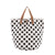 Polka Dot Print Flax Tote Bag