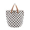 Polka Dot Print Flax Tote Bag