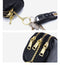 Mini Leather Triple-Pouch Purse with Key Chain