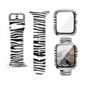 Printed Silicone Apple Watch Band & Screen Case Set - Zebra